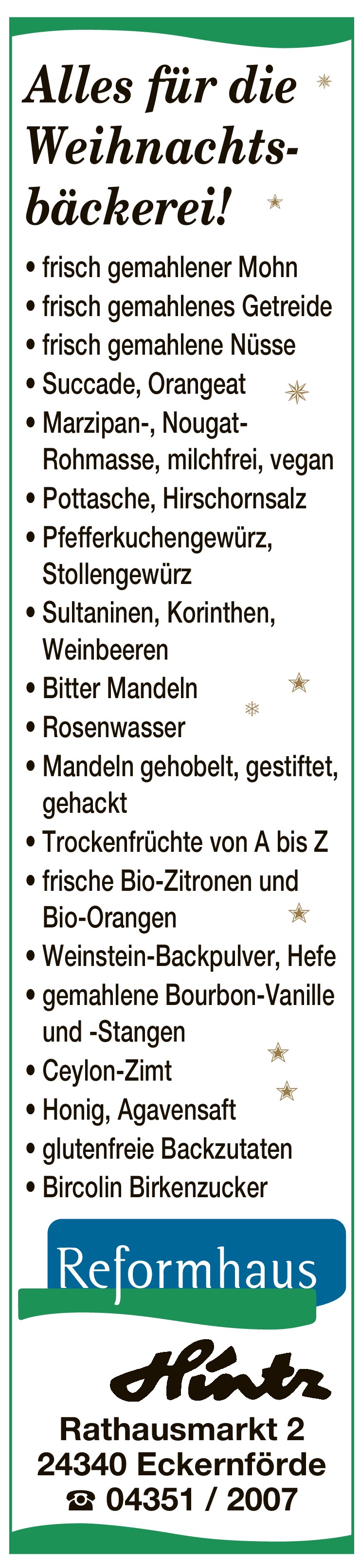 Reformhaus Hintz Gmbh & Co Kg