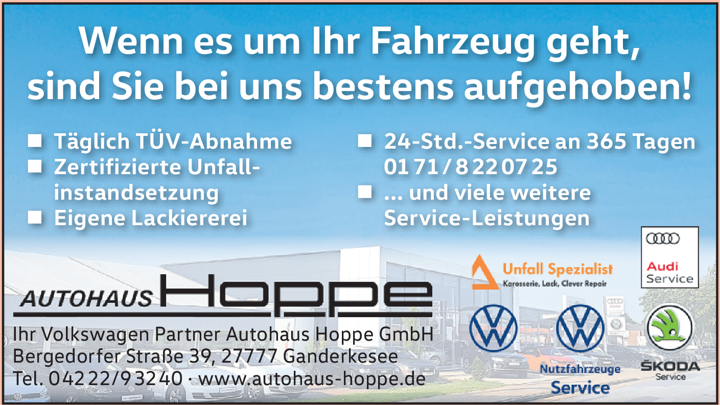 Autohaus Eddelbüttel & Co Ohg Kraftfahrzeuge Autohaus Hoppe GmbH | Autohaus in Ganderkesee