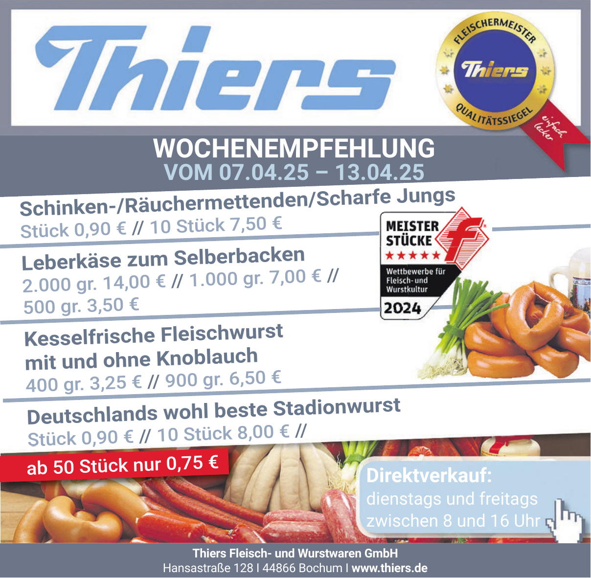 Zander & Klube Fleisch U Wurstwaren Kg Thiers Fleisch- u. Wurstwaren GmbH | Spezialitätenkost in Bochum