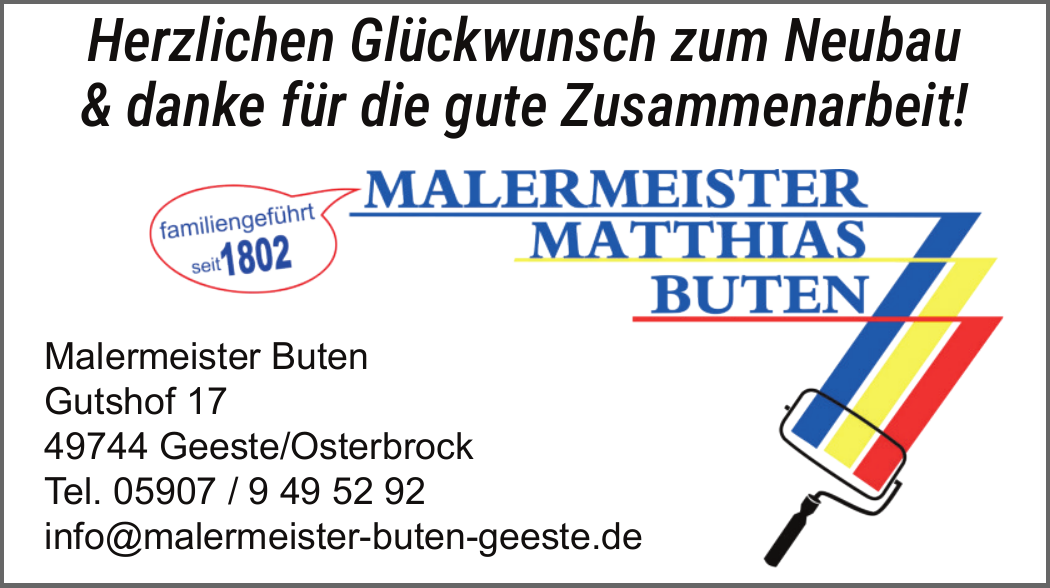 Malermeister Matthias Buten | Malerdienst in Geeste/Osterbrock